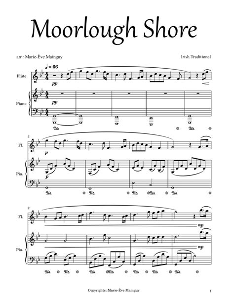 Moorlough Shore Arr Marie Ve Mainguy By Traditional Sheet Music For