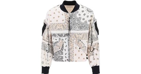 Children Of The Discordance Bomber Jacket With Bandana Motif In White
