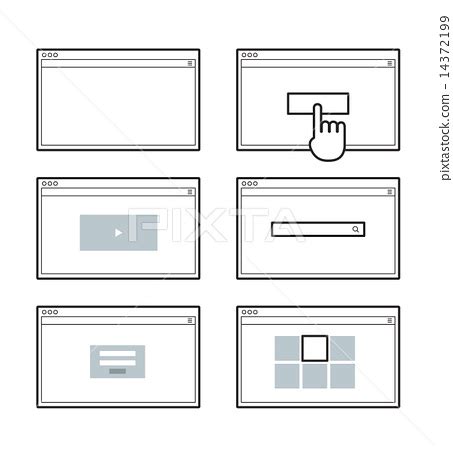 Opened Browser Window Template Past Your Stock Illustration