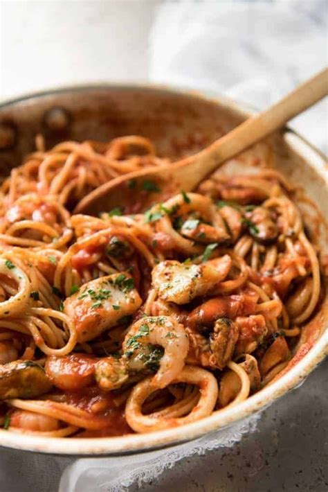 Seafood Spaghetti Marinara Recipetin Eats