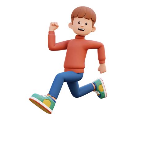 3d Male Character Happy Running 24387864 Png