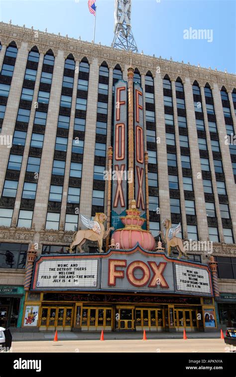 The Fox Theater District On Woodward Avenue In Downtown Detroit Stock