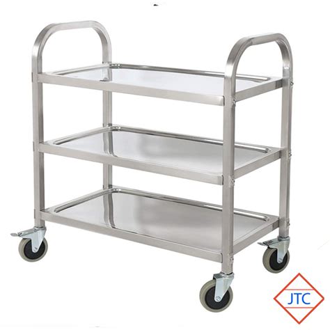 Stainless Steel 3 Tier Luxury Dining Trolley Trolleys Lk