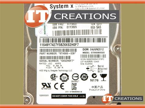 ST9900805SS-IBM - Refurbished - IBM / SEAGATE 900GB 10K RPM SAS 2.5 ...