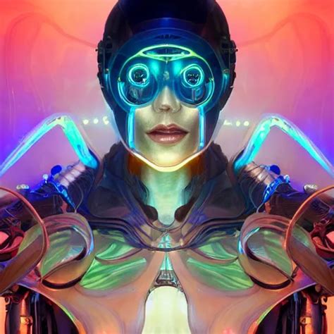 Portrait Biomechanical Bioluminescent Cyberpunk Stable Diffusion