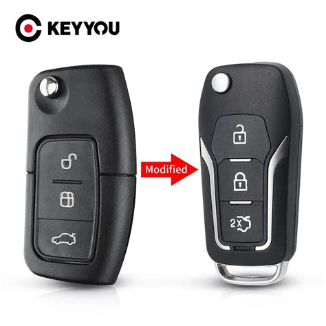 Keyyou Coque De Cl T L Commande Pliable Boutons Pour Ford Focus