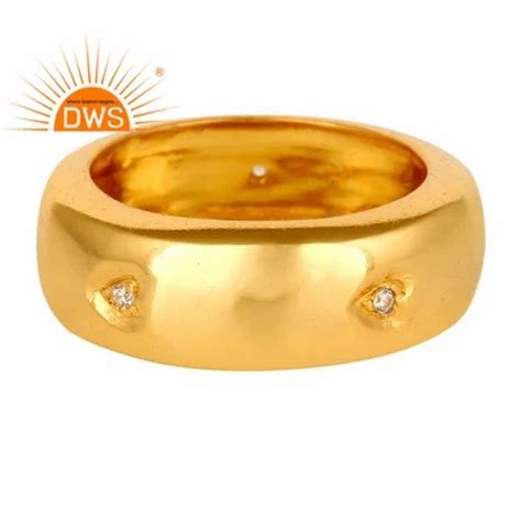 Dws Latest Design K Gold Plated Natural Cz Gemstone Band Ring