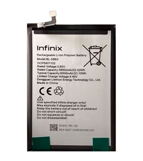 Infinix Bl Bx Battery Replacement For Hot Play With Mah Capacity Black Sale Price
