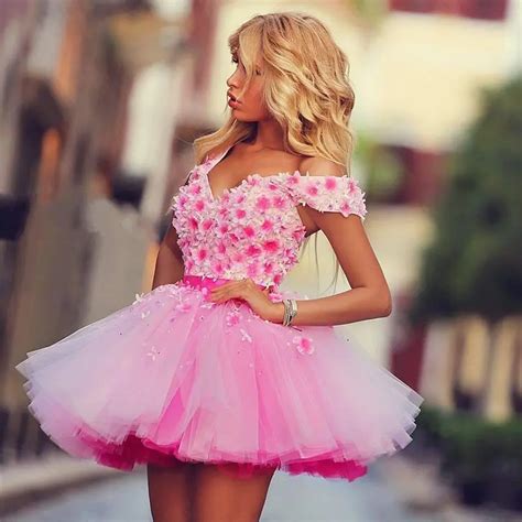 Said Mhamad Photography Cute Pink Mini Short Cocktail Dresses Flower