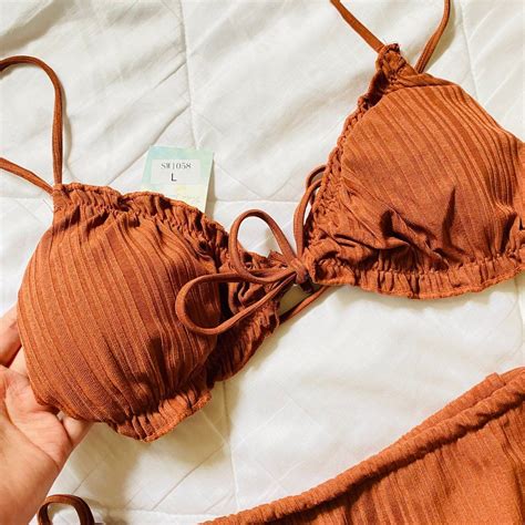 Vida Rust Brown Two Piece Bikini Swimsuit Women S Fashion Swimwear Bikinis Swimsuits On