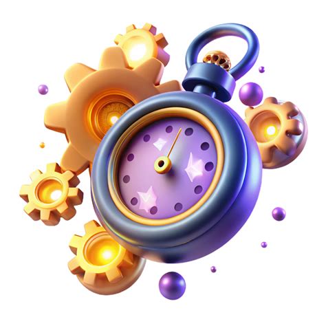 Time Management System Gears, Clock, and Productivity 56095395 PNG