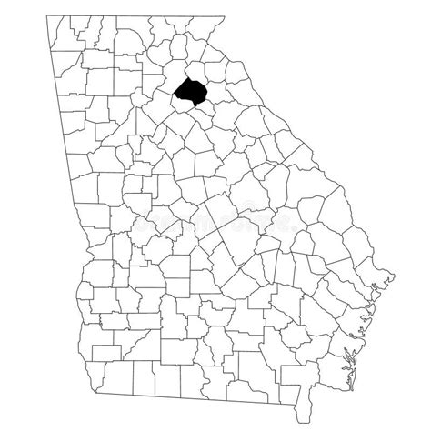 Map Of Jackson County In Georgia State On White Background Single