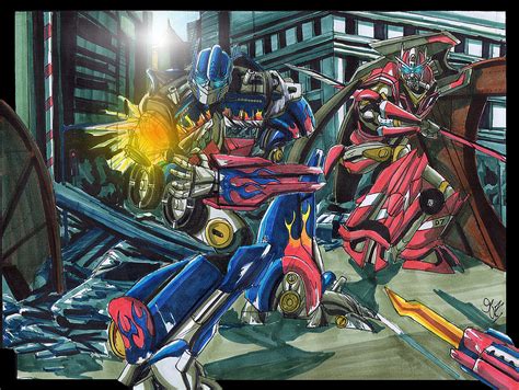 Optimus Prime vs Sentinel Prime by MrPurplee on DeviantArt
