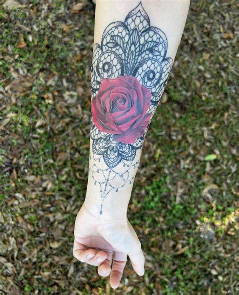 Rose And Lace Tattoo