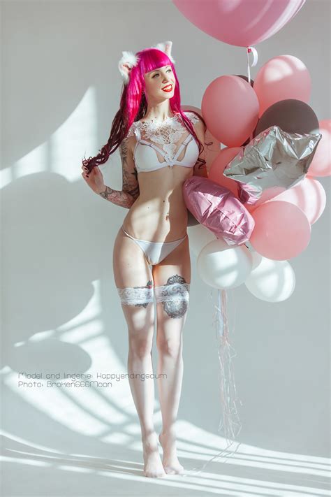 Brokenmoon Happyendingscum Thighs Balloons Tattoo Pink Lingerie Fine Art Erotica Nudes