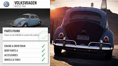 Need For Speed Payback DERELICT GUIDE 1963 Volkswagen Beetle YouTube