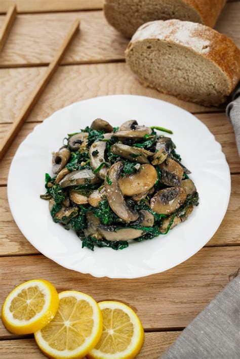 Sauteed Balsamic Mushrooms and Spinach - Scrambled Chefs