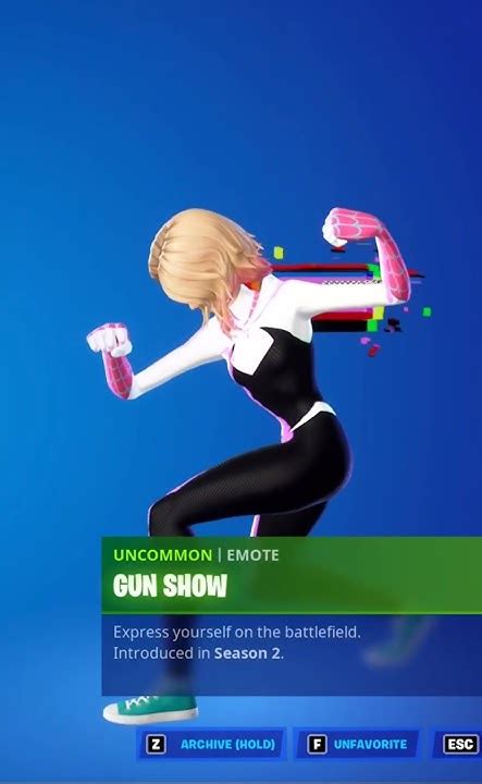 Gun Show Spider Gwen Showcase Fortnite Dances And Emotes Fortnite Chapter 3 Season 4 Shorts