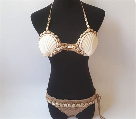 Crochet Bikini Set Beach Clothing Shell Bikini Etsy