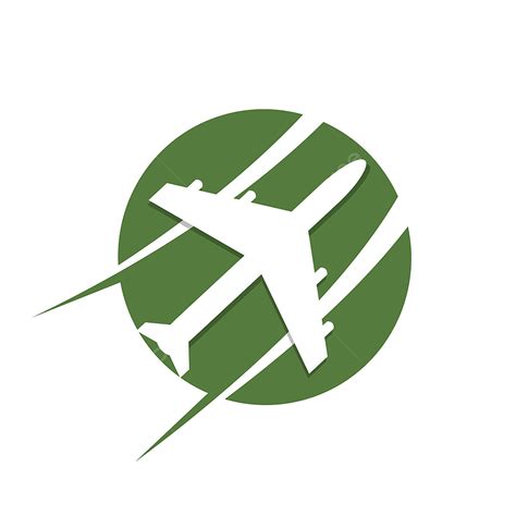 Gambar Templat Logo Pesawat Travel Lingkaran Dalam Warna Hijau Pesawat