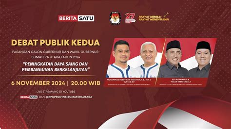 LIVE Debat Publik Kedua Calon Gubernur Dan Wakil Gubernur Sumatera