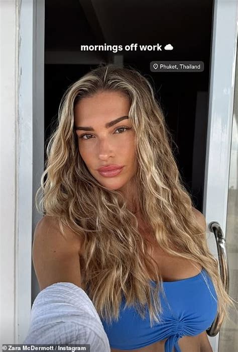 Zara McDermott Puts On A Busty Display In Blue Bikini As She Enjoys A Morning Off Work And Makes