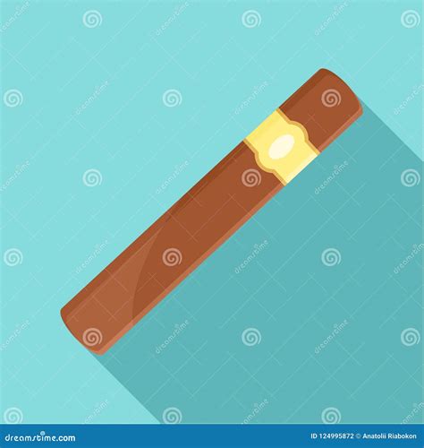 Brown Cigar Of Cuba Icon Flat Style Stock Illustration Illustration