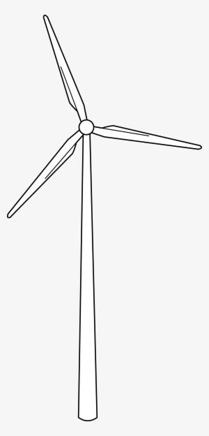 Wind Turbine Line Art - Wind Turbine Line Drawing PNG Image ...