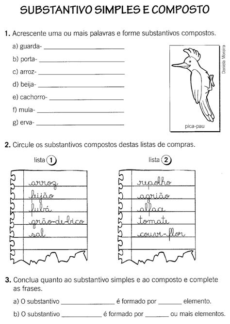 Substantivo Composto Atividade Feita Para Se Divertir