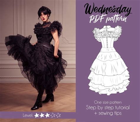 Digital Dress Pattern Wednesday Raven Dress Gothic Dress Etsy