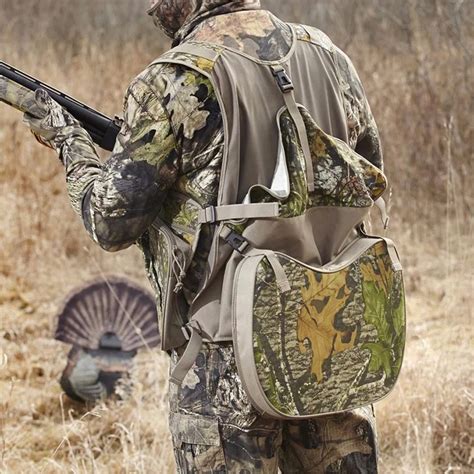 10pockets Realtree Camo Hunting Vest With Seat Cushion Orange Safety
