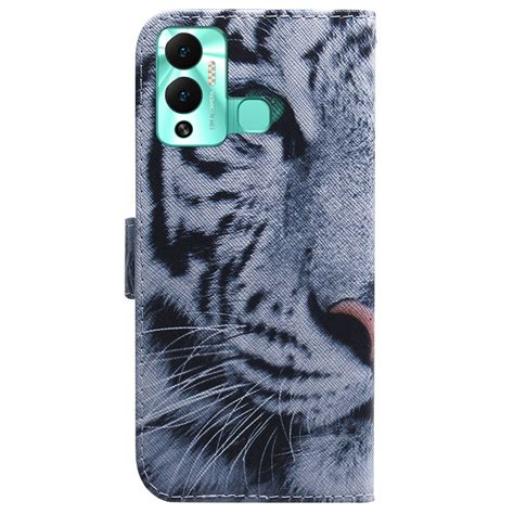 For Infinix Hot Play Coloured Drawing Leather Phone Case Tiger Alexnld