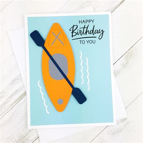 Handmade Kayak Birthday Greeting Card Dimensional Handmade Card Etsy