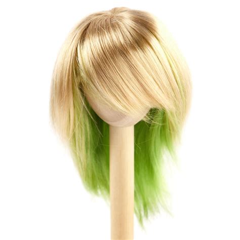 Monique Synthetic Mohair Gold Blonde Lime Green JoJo Doll Wig Doll