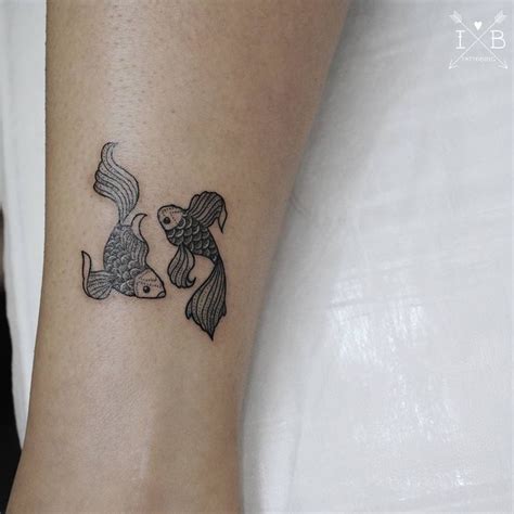 Pisces Tattoo By Irene Bogachuk Ib Tattooing Tattoo Dotwork