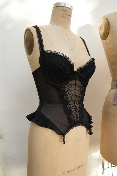 Lace Lingerie Top Nineties Bra Top Boudoir Lingerie Vintage Undergarment Burlesque Etsy