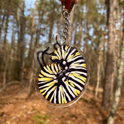 Curled Monarch Caterpillar Keychain Of Aspen Curated Ts