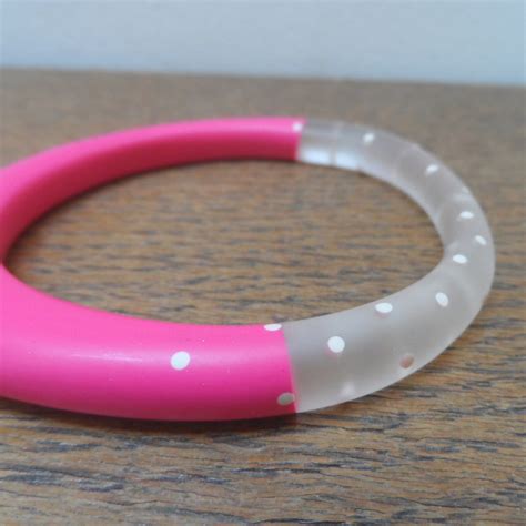 Resin Bangle Cerise With Nude Spots Contemporary Bangles By Kaz