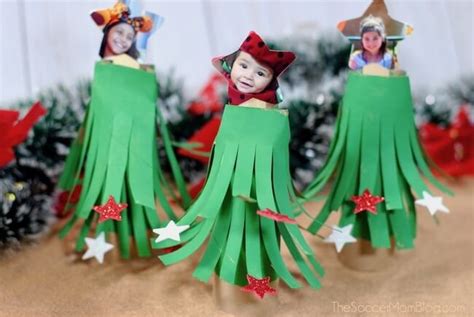 Cardboard Tube Christmas Tree Craft - The Soccer Mom Blog