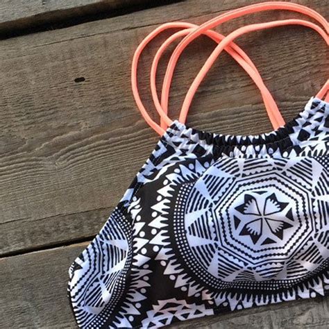 Sexy Geometry Totem Printing Swimwear Halter Bikini Swinsuit Bathingsuit Bikinis Swimsuits