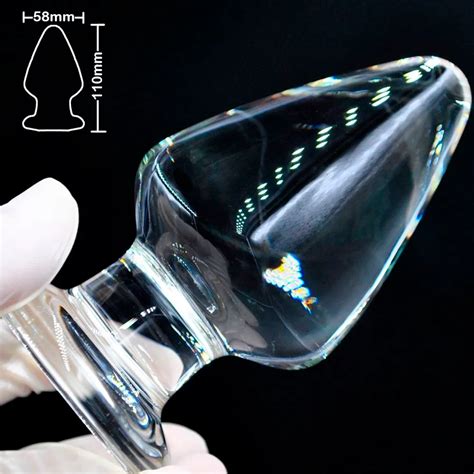 Gran Tapón De Consolador Anal De Cristal De Cristal 58 Mm Para Hombres Mujeres Juguetes