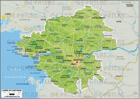 carte de loire atlantique carte  plan du departement