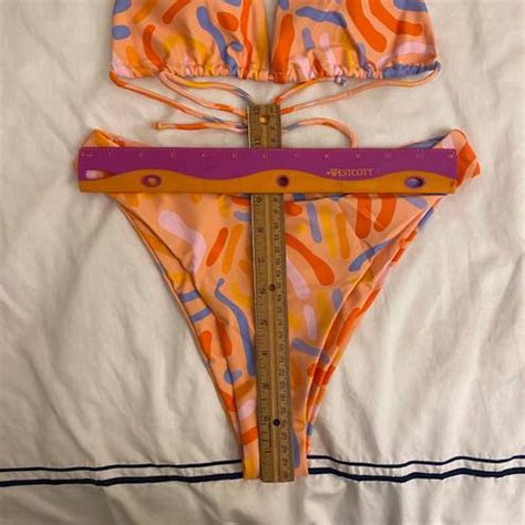 Aurelle Swim Madrid Small Bikini Set Endless Ways Triangle Top Cheeky Bottoms Orange