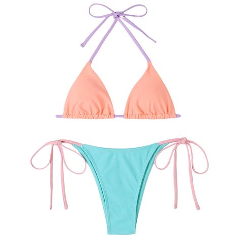 MSJUHEG Bikini Sets For Women Knot Front Sporty Bikini Sets For Women Tummy Control Bikini For