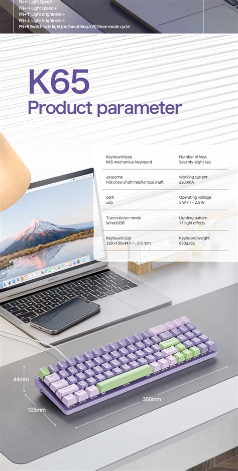 ZIYOULANG K Wired Mechancial Gaming Keyboard Hot Swappable RGB Backlit Simple Design DIY