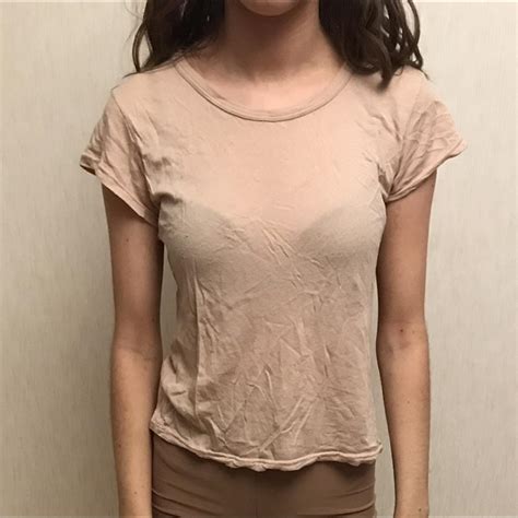 Brandy Melville Nude Top Dont Mind The Wrinkles Depop