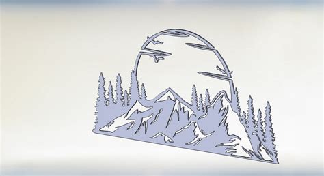 Berge Dxf Svg Png Dateien Berge Wald Laser Cut Dxf Etsy Schweiz