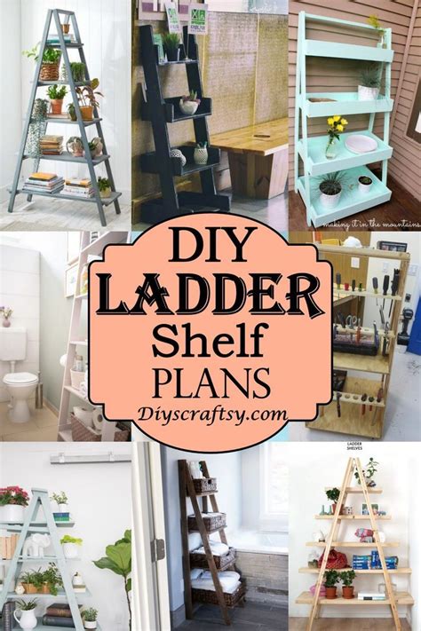 Diy Ladder Shelf Wooden Ladder Decor Ladder Shelf Decor Ladder