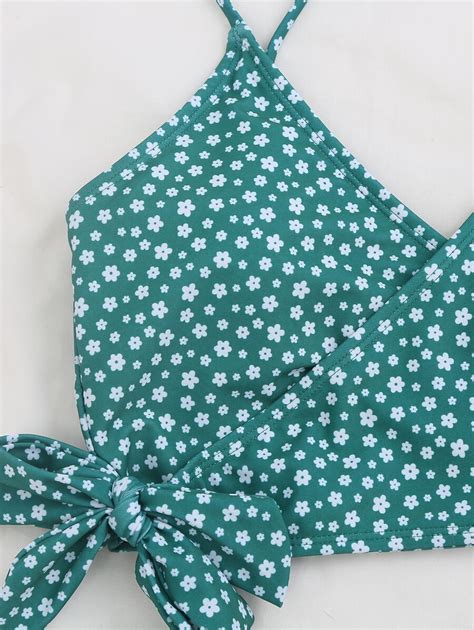 Ditsy Floral Wrap Knot Bikini Set Summer Beach Shein Usa