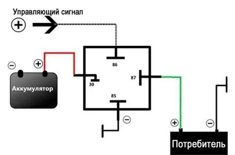 6 контактное реле схема подключения 12в